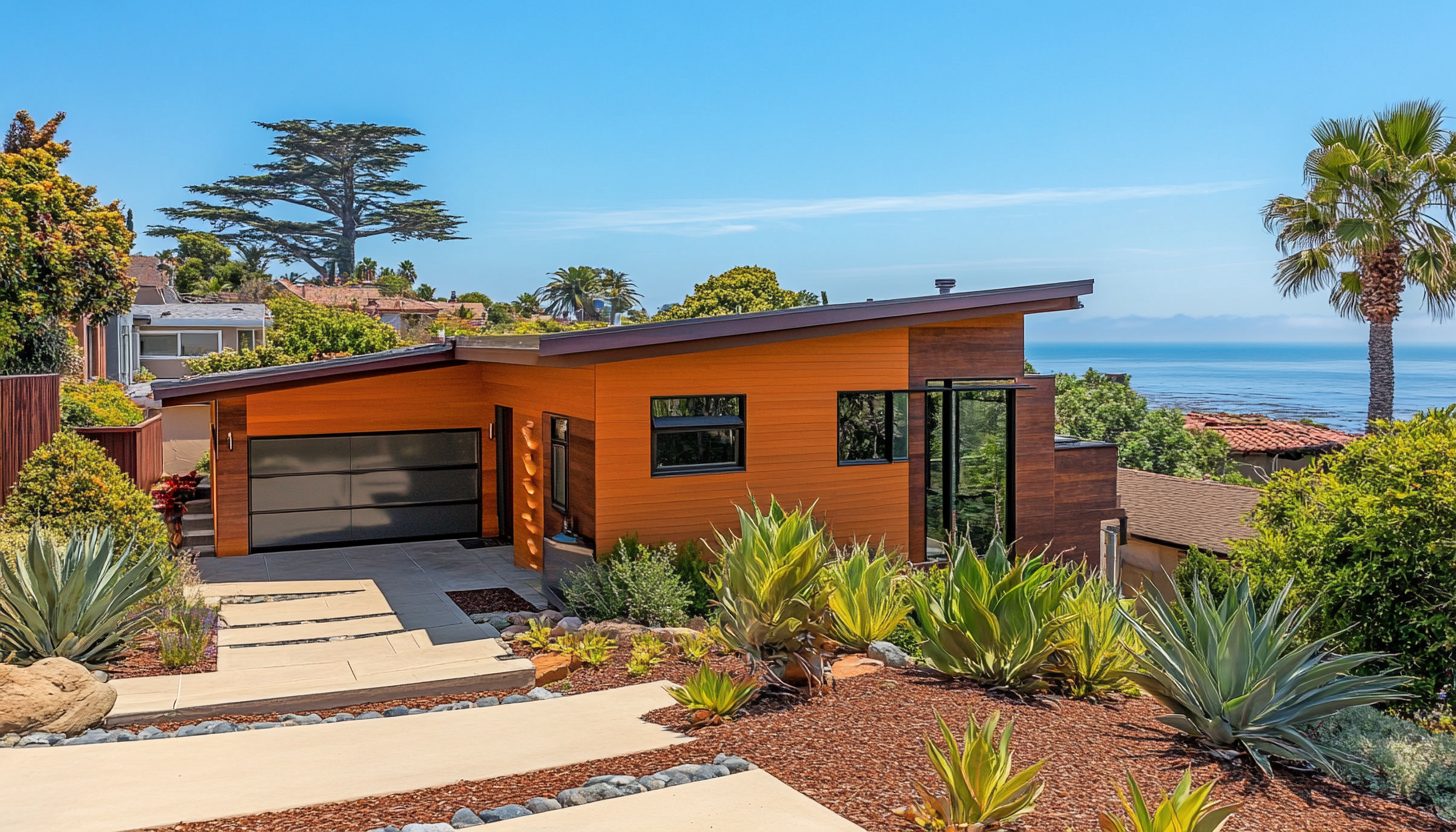 Modern bungalow style home in santa cruz with ocean views