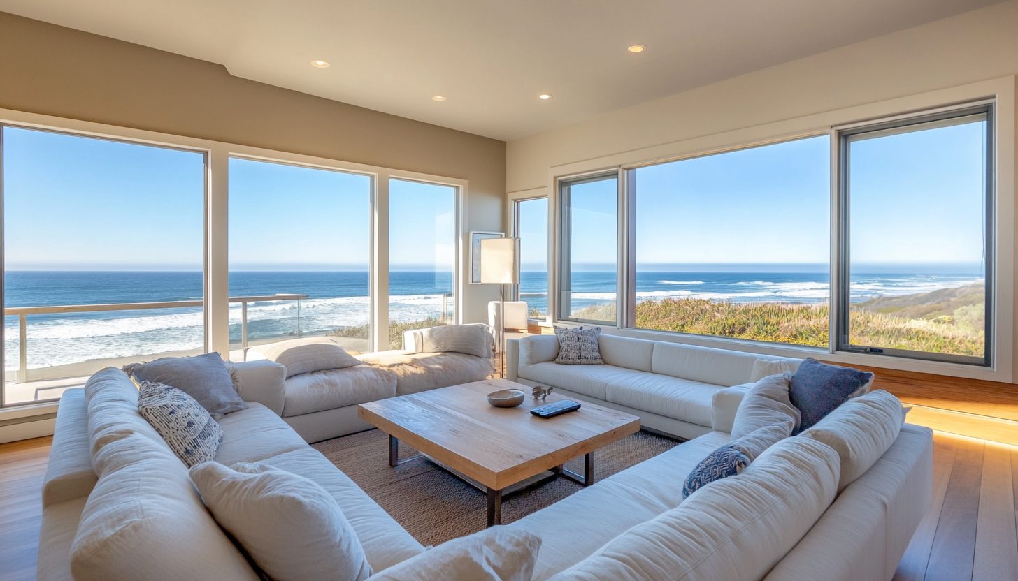 mid sized living room of a bungalow style home located in santa cruz CA 1
