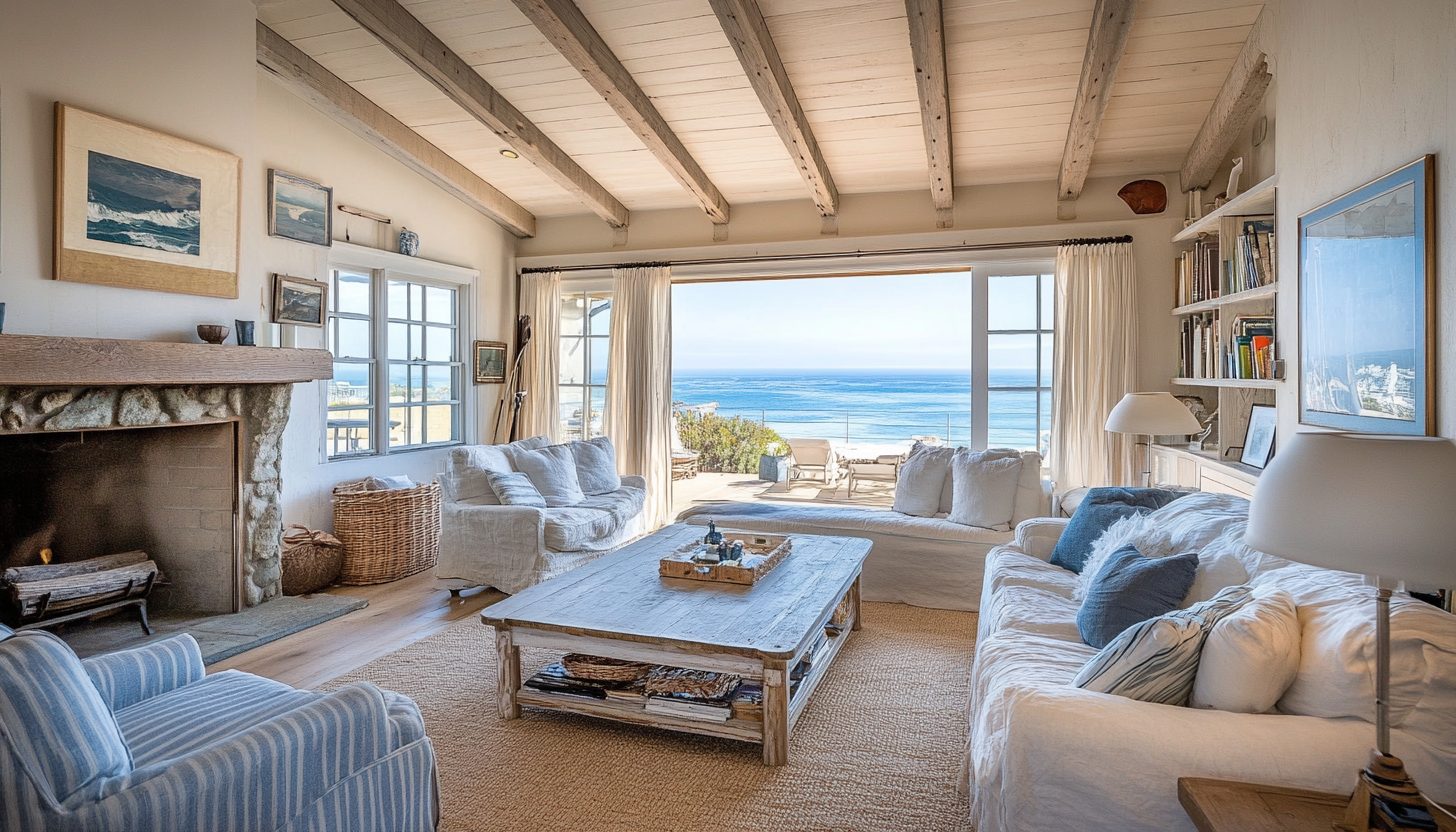 mid sized living room of a bungalow style home located in santa cruz CA